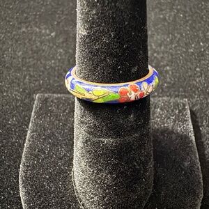 Cloisonné Floral Enamel Ring